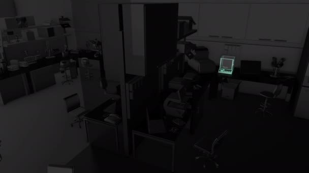 Animación Laboratorio Investigación Biología — Vídeo de stock