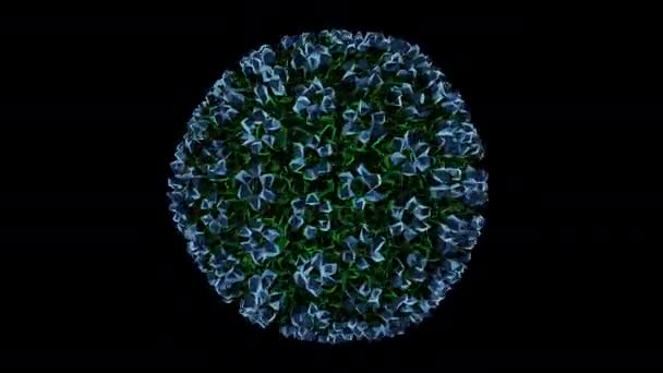 Cowpea Mosaicウイルス ウイルスの3Dレンダリング — ストック動画
