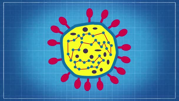 Virenklassifizierung Viren Benennen Und Eine Taxonomische Systemanimation Auf Blaupause Hintergrund — Stockvideo