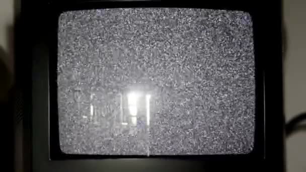 Old Cathode Ray Television Signal Disturbance — Stock Video