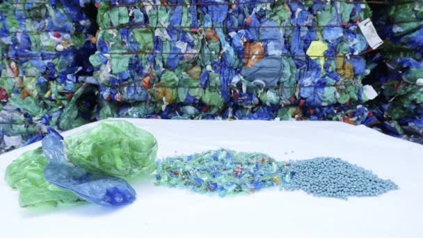 Der Kunststoffrecyclingprozess — Stockvideo