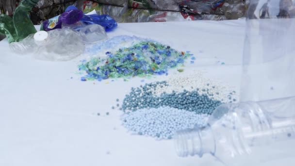 Processo Reciclagem Plástico — Vídeo de Stock
