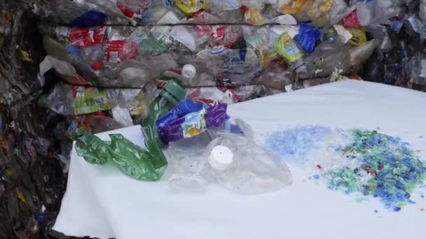 Plastik Geri Dönüşüm Süreci — Stok video