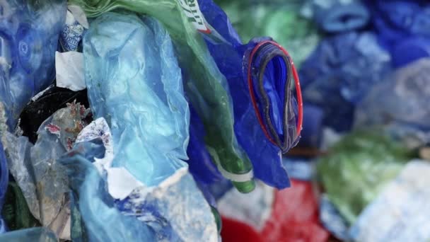 Processo Riciclaggio Della Plastica — Video Stock