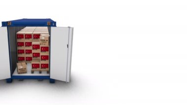 Bir konteynırın içindeki üç boyutlu kutuların canlandırılması