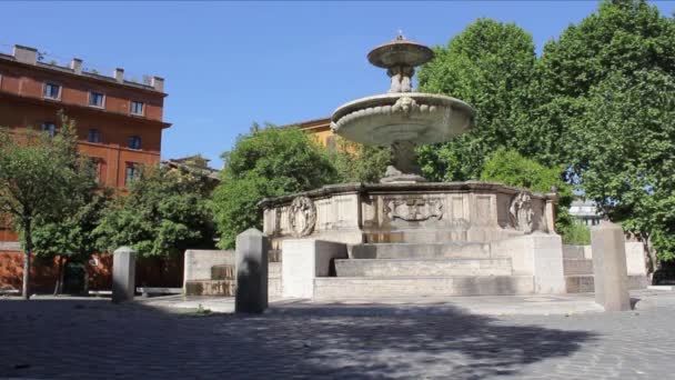 Roma Fontana Piazza Mastai — Videoclip de stoc