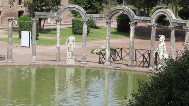 ハドリアヌスの別荘 ローマ外のティヴォリにあるローマ皇帝ハドリアヌス — ストック動画
