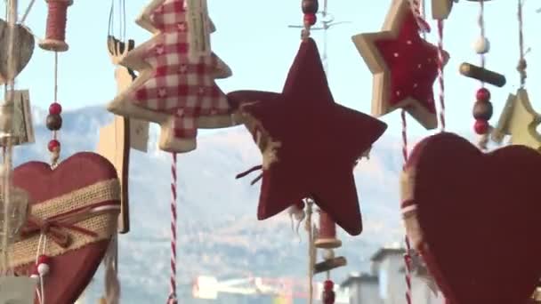Традиционный Новогодний Рождественский Рынок — стоковое видео