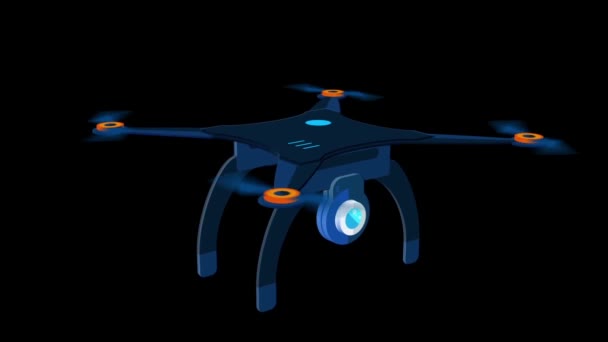 Animation Pour Drone Plat Avec Canal Alpha — Video