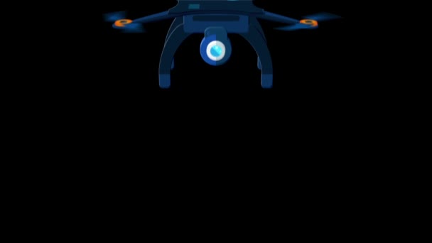 Animation Für Flache Drohne Mit Alphakanal — Stockvideo