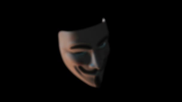 Hacker Anonymous Mask Model — Stock Video