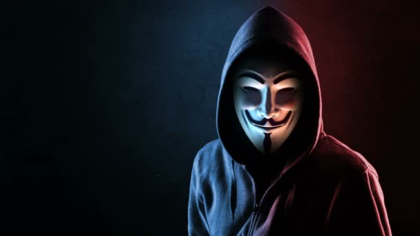 Ανώνυμη Μάσκα Hacker Μοντέλο — Αρχείο Βίντεο