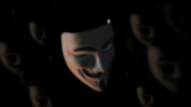 Hacker Anonymous Mask Model — Stock Video