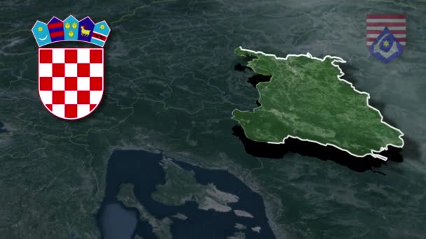 Mapa Světa Region Fyzická — Stock video