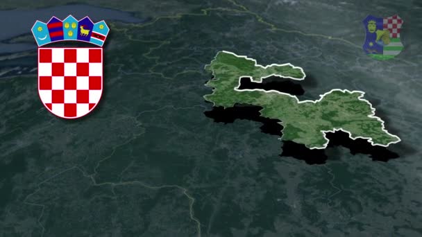 Mapa Světa Region Fyzická — Stock video