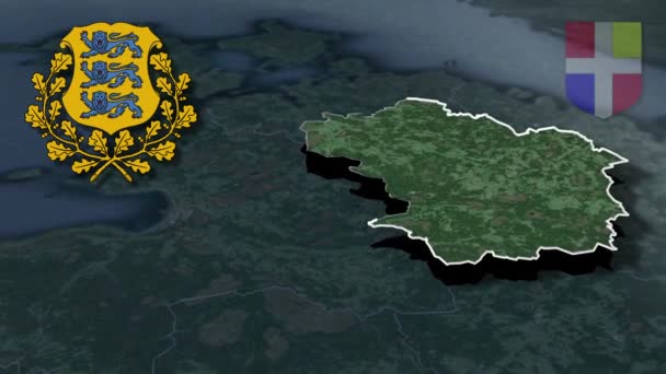 Världskarta Över Animationer Region Fysisk — Stockvideo