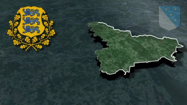 Mapa Animacji Świata Region Mapy Fizyczne — Wideo stockowe