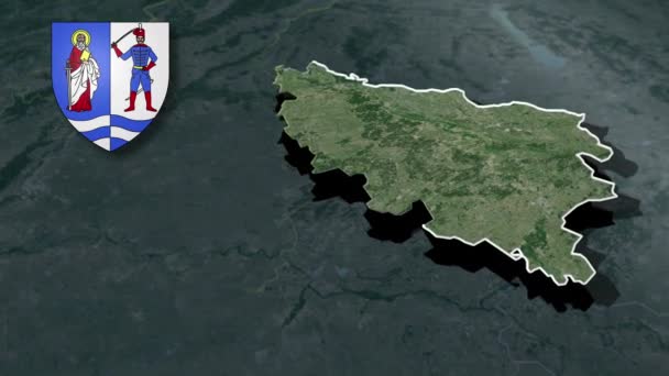 Macaristan Bacs Kiskun Eyaletleri Silah Canlandırma Haritası Paltosu — Stok video