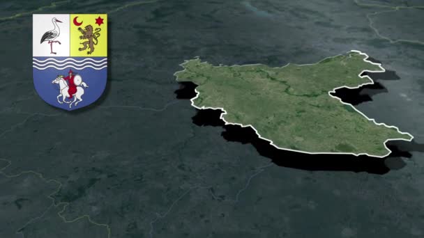 Counties Hungary Jasz Nagykun Szolnok Whit Coat Arms Animation Map — Stock Video