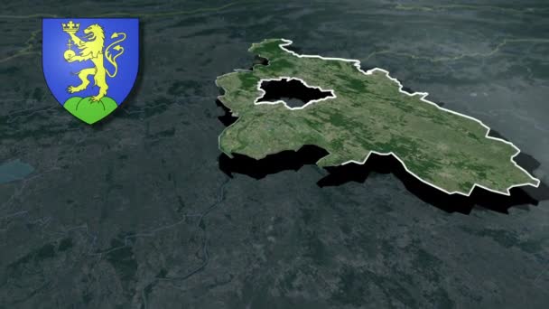 Contee Ungheria Pest Whit Stemma Mappa Animazione — Video Stock