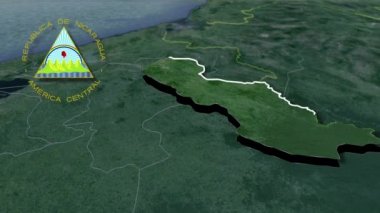 Nikaragua Animasyon Haritası Departmanları