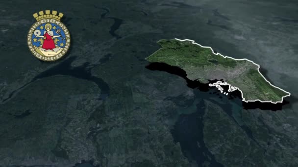 Contee Norvegia Mappa Animazione — Video Stock