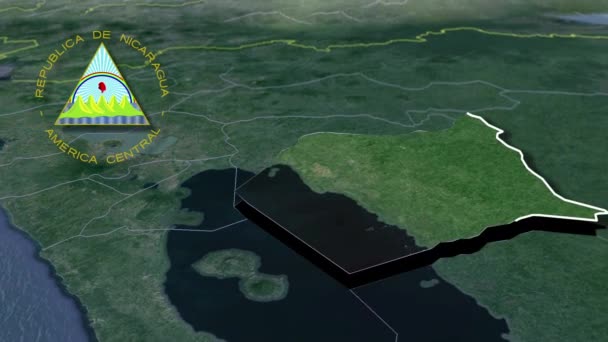 Departamentos Nicarágua Mapa Animação — Vídeo de Stock