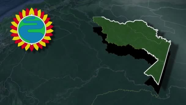 Animationskarte Der Staaten Von Venezuela — Stockvideo