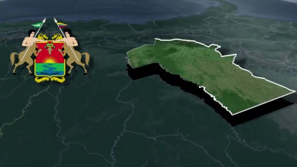 Carte Animation Des Armoiries Des Départements Colombie Meta Whit — Video