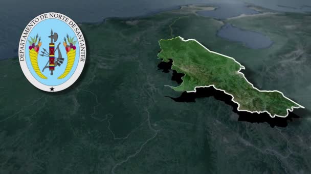 Kolombiya Norte Santander Silah Canlandırma Haritası Bölümü — Stok video