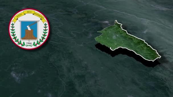 Διαμερίσματα Της Κολομβίας Quindio Whit Coat Arms Animation Map — Αρχείο Βίντεο