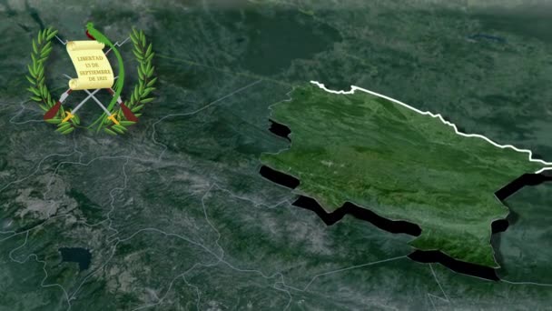 Διαμερίσματα Της Γουατεμάλας Alta Verapaz Whit Coat Arms Animation Map — Αρχείο Βίντεο