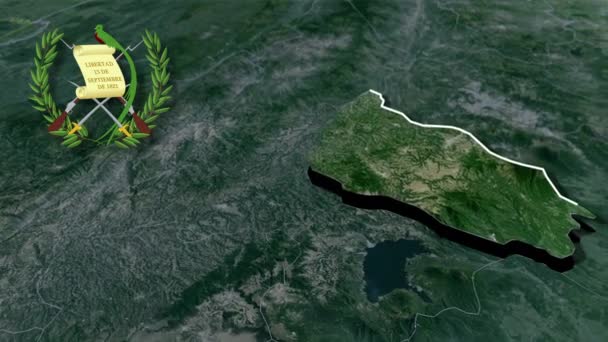 Departments Guatemala Chimaltenango Whit Coat Arms Animation Map — Stock Video