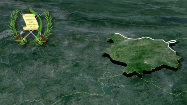 Departamentos Guatemala Chiquimula Whit Brasão Armas Mapa Animação — Vídeo de Stock