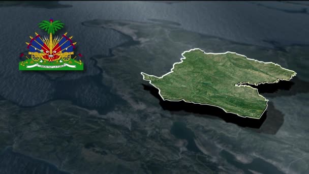 Departamentos Haiti Mapa Animação — Vídeo de Stock