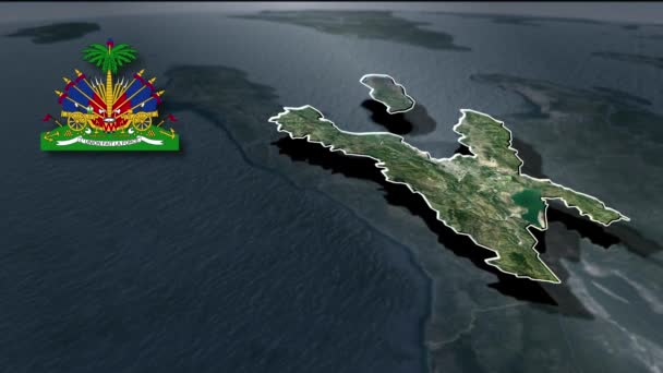 Департаменты Анимационной Карты Гаити — стоковое видео