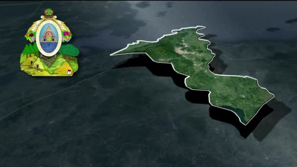 Avdelningar Honduras Animation Karta — Stockvideo