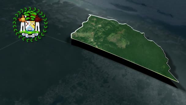 Karte Der Distrikte Belize — Stockvideo