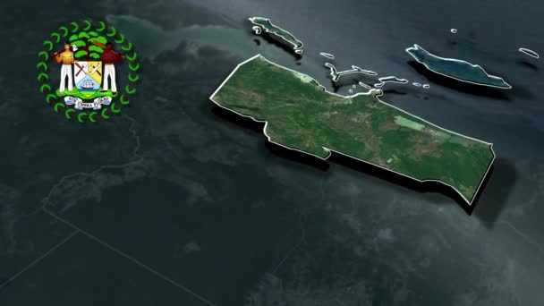 Mapa Animación Los Distritos Belice — Vídeo de stock