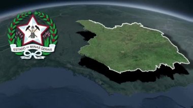 Brezilya Eyaletleri Minas Gerais Whit Silah Canlandırma Haritası