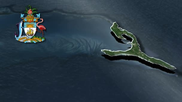 Distritos Bahamas Mapa Animação — Vídeo de Stock