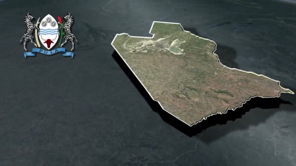 Karte Der Distrikte Botswana — Stockvideo