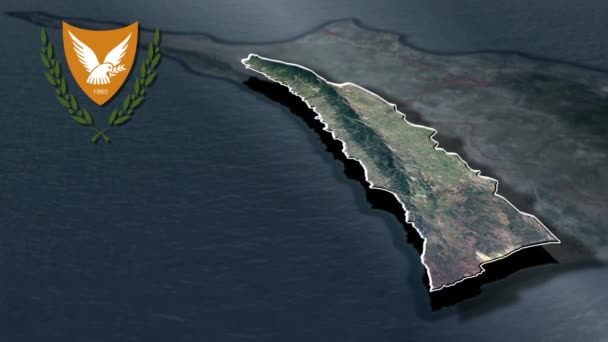 Мультипликационная Карта Районов Кипра — стоковое видео