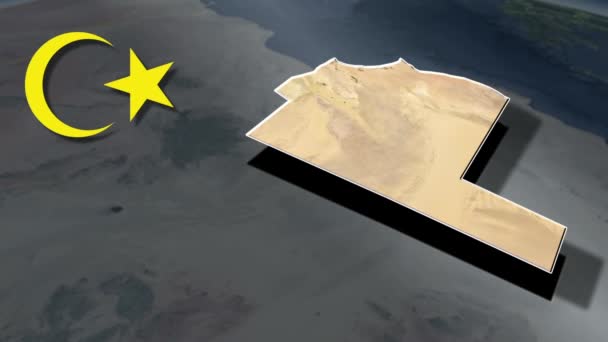 Райони Лівійської Анімаційної Карти — стокове відео