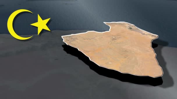Distritos Líbia Mapa Animação — Vídeo de Stock