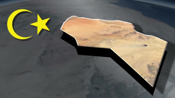 Districts Libya Animation Map — Stock Video