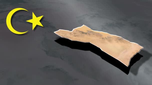 Distritos Líbia Mapa Animação — Vídeo de Stock