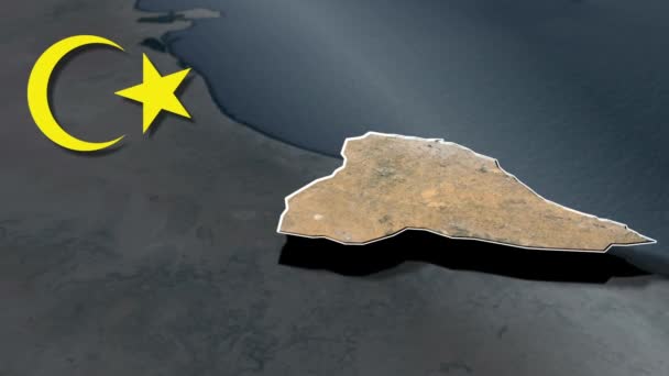 Districts Libya Animation Map — Stock Video