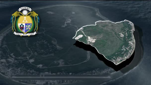 Distritos Nauru Mapa Animação — Vídeo de Stock