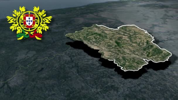 Mapa Animación Distritos Portugal — Vídeos de Stock